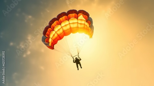 A skydiver soaring through the sky.