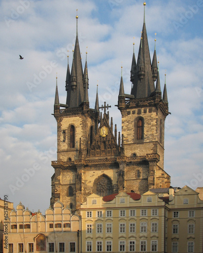 Photography Gothic Church of Our Lady before Týn in Old Town of Prague, Czech Republic, Janu