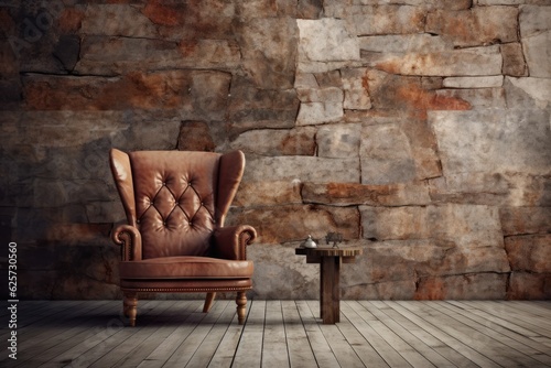 chair in a contemporary setting. Mock-up of a wall.
