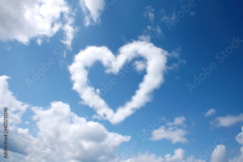 Wallpaper Mural Heart symbol made by clouds on blue sky. Romantic abstract sign. Generative AI love story Torontodigital.ca