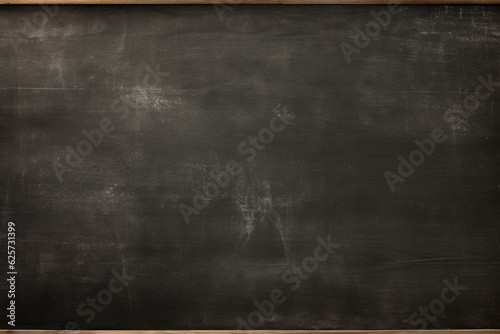 Black chalkboard background. School board texture. Generative AI student backdrop