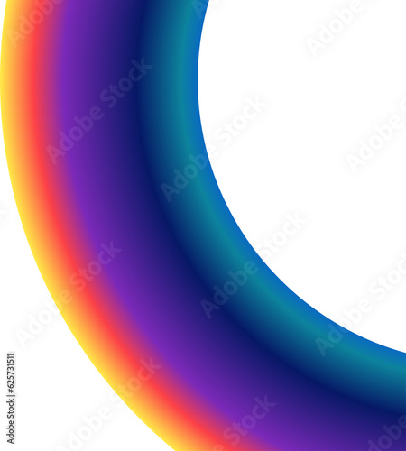 Colorful 3D Abstract Gradient Ramp Shape Illustration Isolated on a Transparent Background