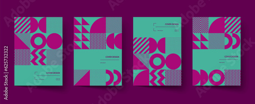 Trendy covers design. Minimal geometric shapes compositions. Applicable for brochures, posters, covers and banners.