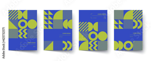 Trendy covers design. Minimal geometric shapes compositions. Applicable for brochures, posters, covers and banners. © Oleksandra