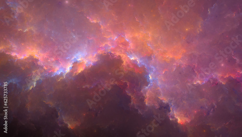 Obraz na płótnie Vibrancy Array Nebula - Colorful sci-fi nebula good for gaming and science fiction related content. w salonie