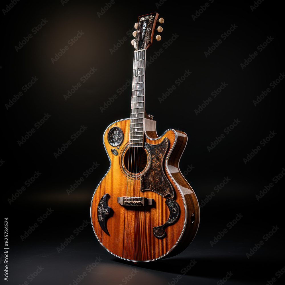 Obraz premium guitar isolated on a black background 