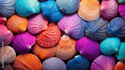 close-up of a vibrant seashell pattern