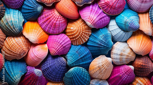 close-up of a vibrant seashell texture