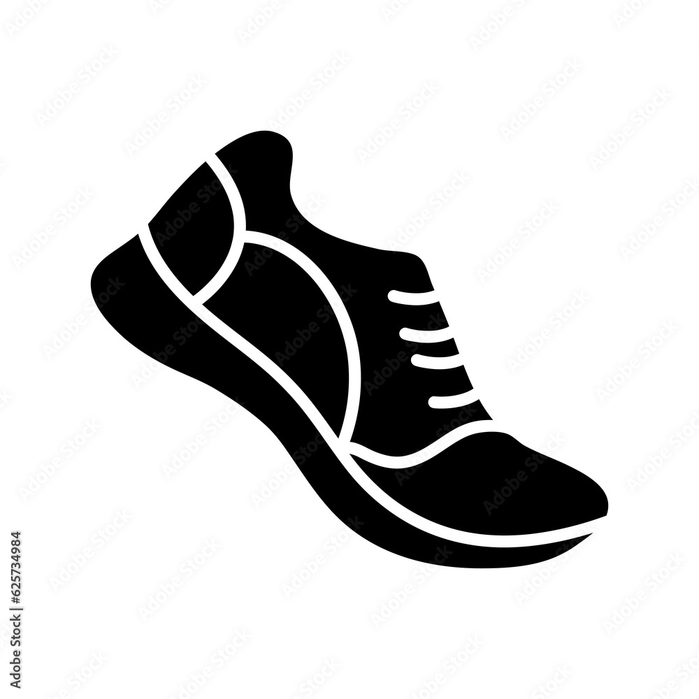 Running shoes glyph icon, sport, gym sign vector graphics icon on white background..eps Running shoes glyph icon, sport, gym sign vector graphics icon on white background..eps