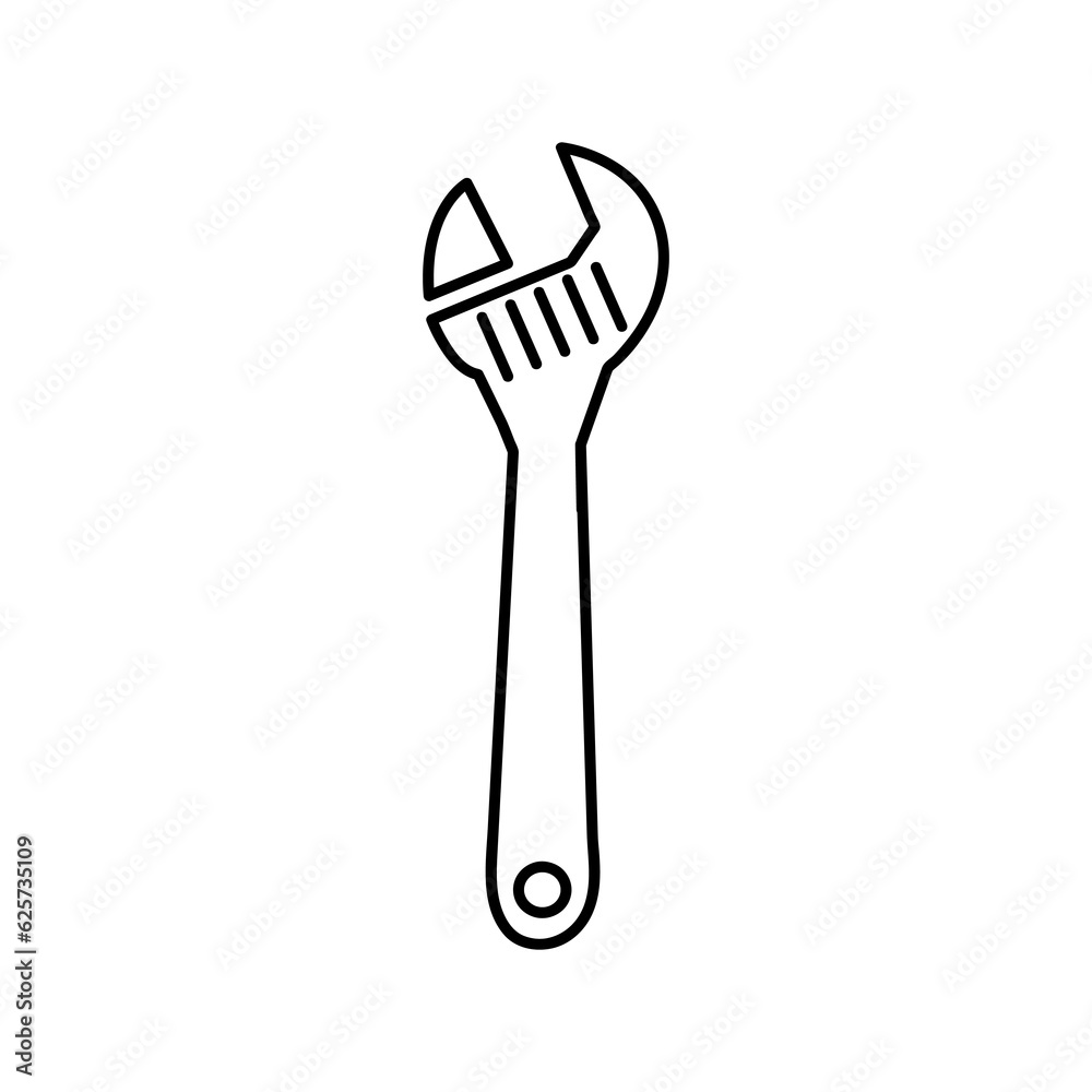 Adjustable wrench glyph icon, tool and repair, monkey wrench sign, flat illustration on white background..eps Adjustable wrench glyph icon, tool and repair, monkey wrench sign, flat illustration on white background..eps