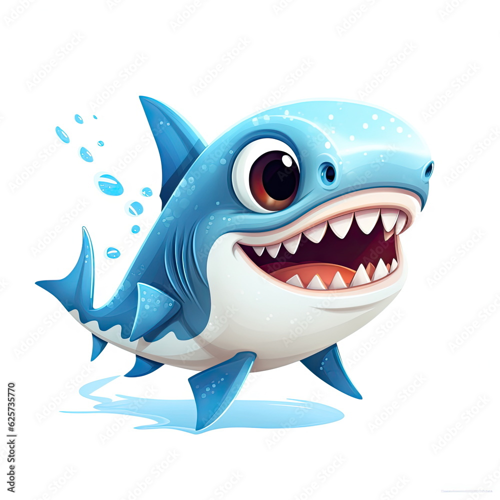 Cartoon character of shark Cartoon character of shark