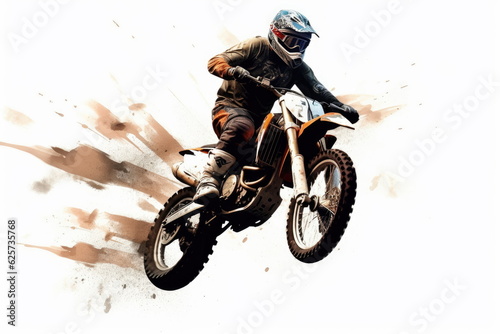 Dirt bike rider, Supercross, Sport concept, nice action of motorcycle jump © waranyu