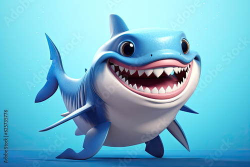 Cartoon character of shark