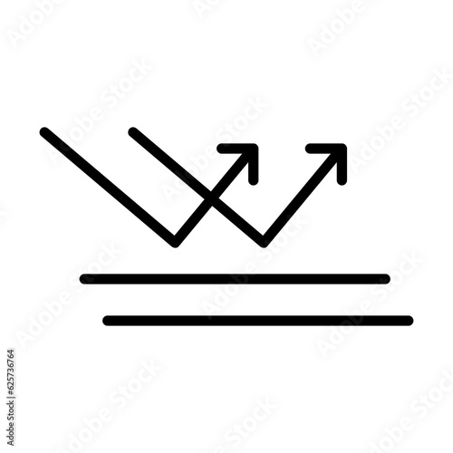 Surface Reflection,UV Resistance. Flat Vector Icon illustration. Simple black symbol illustration..eps