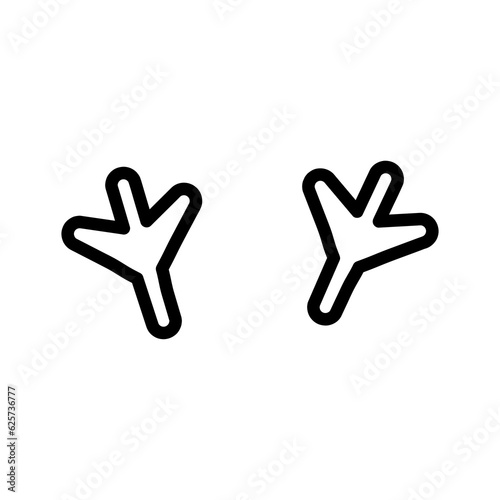 Bird Feet, Turkey Trail, Footprints Track, Bird Feet, Turkey Trail Footprint sign design template on white background.