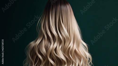 Stylish Back View of Woman with Ombre or Balayage Hair Dyeing, Generative AI