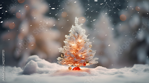 christmas tree in snow © Imran