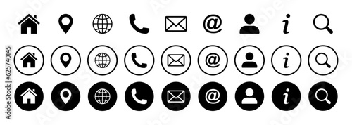 Contact us icon set
