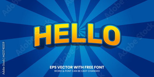 Hello Text Effect. Editable Text Effect