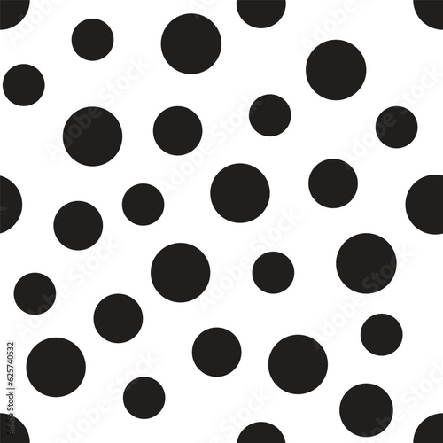 polka dot seamless pattern with white background and black spots print for textile, fashion, scrapbook paper, wallpaper.