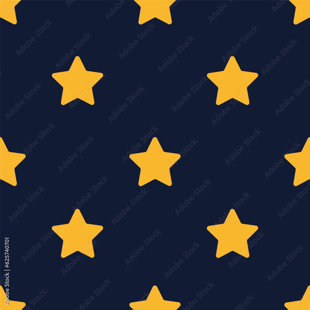 Fototapeta premium yellow star pattern on dark blue background, vector background pattern
