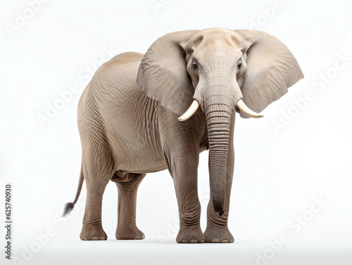 Large elephant stood on a white background