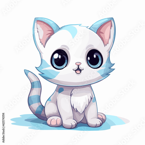 cat cartoon clipart vector white background