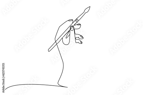 woman hand holding brush art artist lifestyle line art