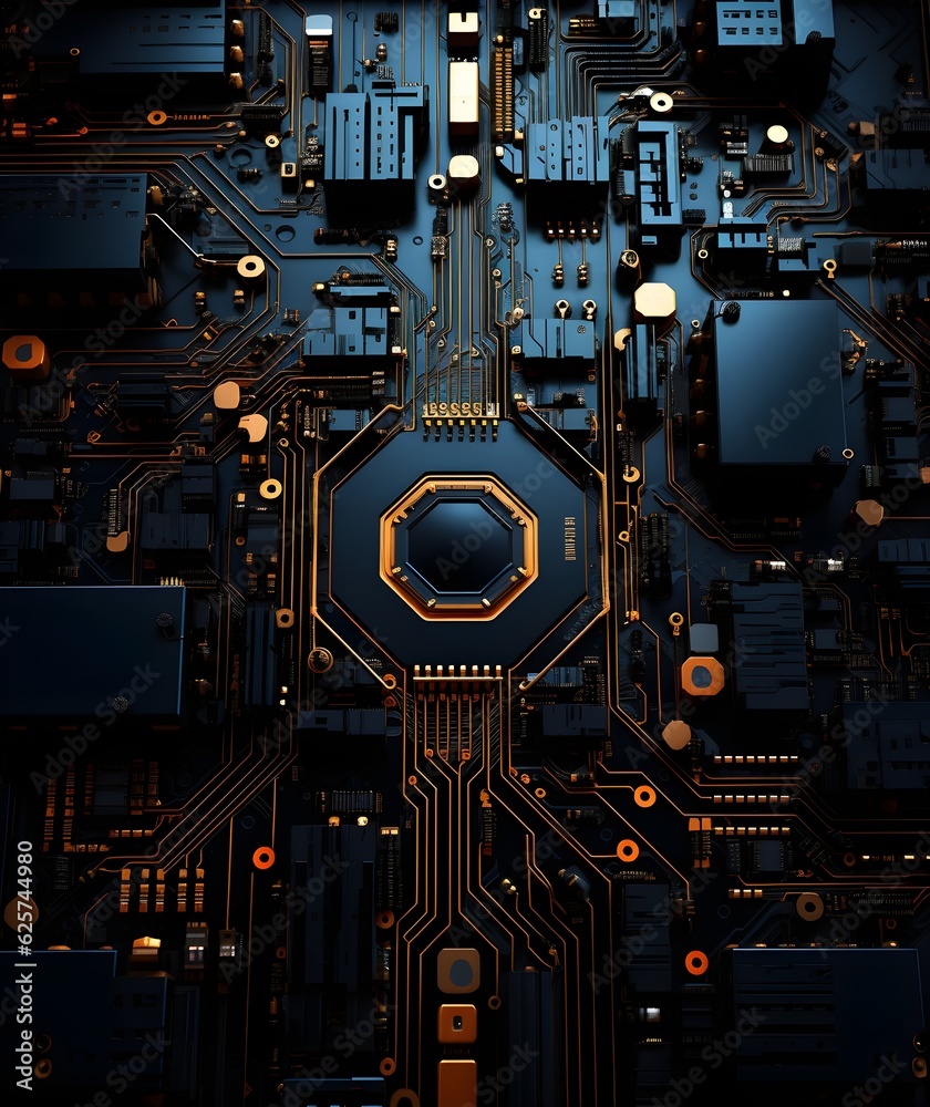 Futuristic Black Circuitry - Immersive Tech Graphic Background