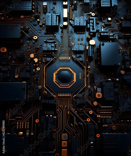 Futuristic Black Circuitry - Immersive Tech Graphic Background