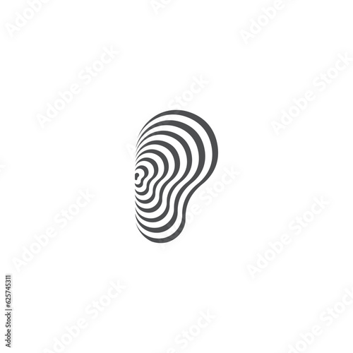 Ear and fingerprint combined make ear logo design. 