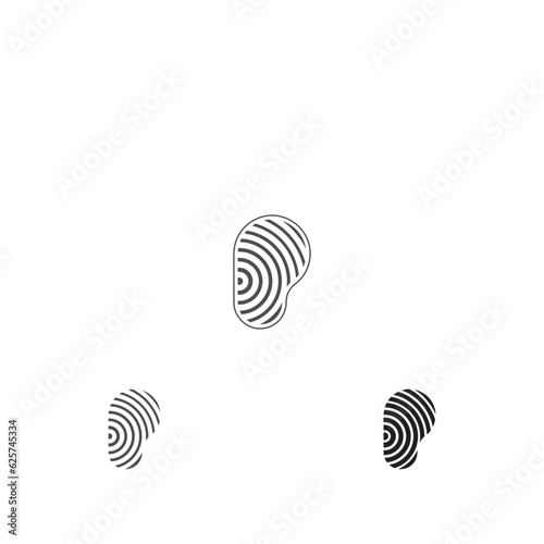 Ear and fingerprint combined make ear logo design. 