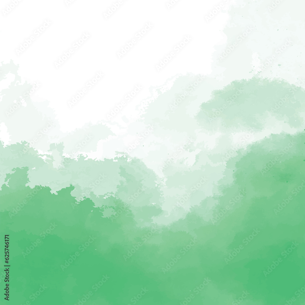 Abstract green watercolor background. Grunge texture. Vector illustration.