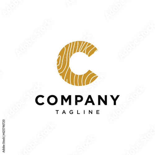 Letter C Wood carpentry logo icon vector template.eps