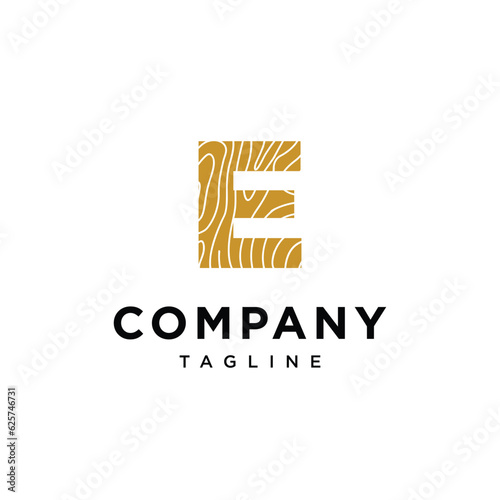 Letter E Wood carpentry logo icon vector template.eps