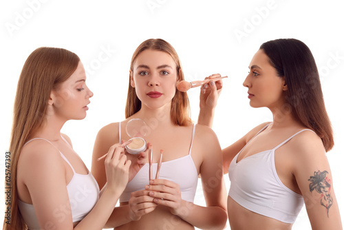 Young women with makeup bru...