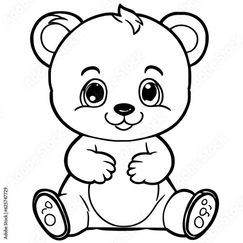 teddy bear cartoon . line art