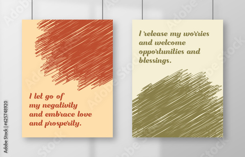 wall decoration with words of affirmation and abstract scribble element