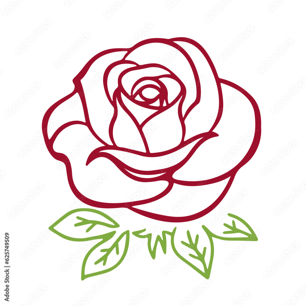 Rose silhouette svg Flower svg Floral svg cut file