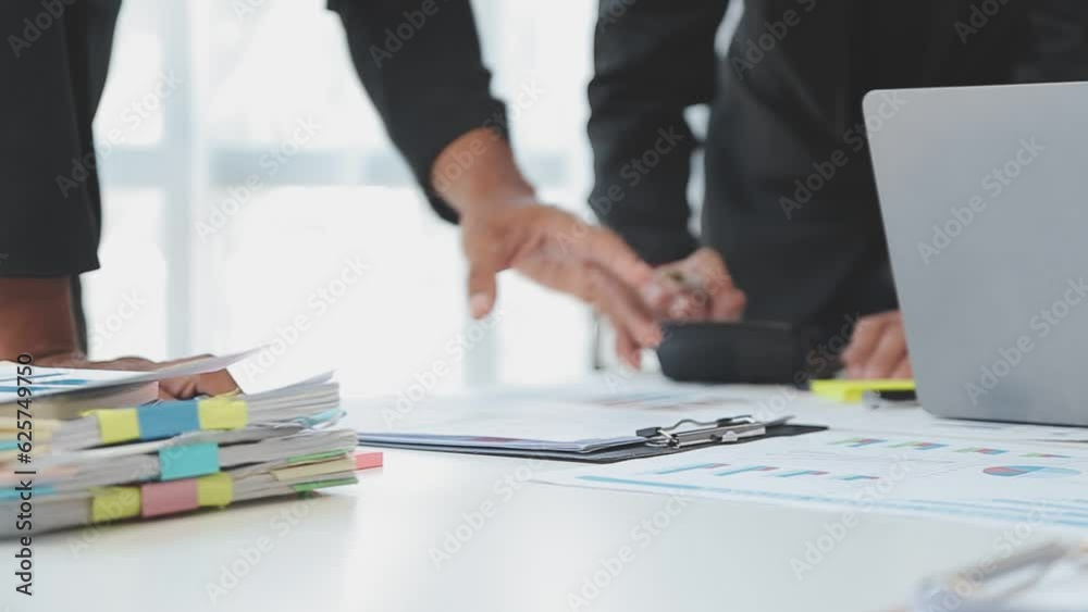Corporate business team and manager in a meeting, close up Corporate business team and manager in a meeting, close up