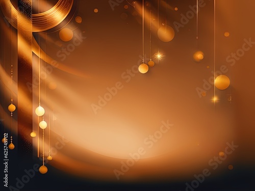 Luxury golden color background with golden line elements and curve light effect decoration and bokeh with Generative AI.