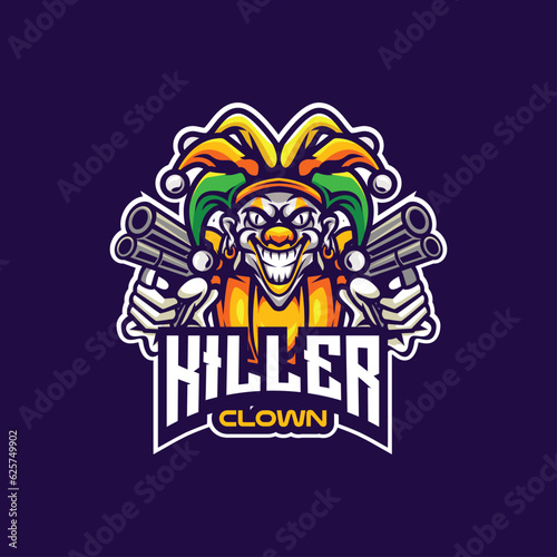 Vector illustration of clown mascot with esport style 