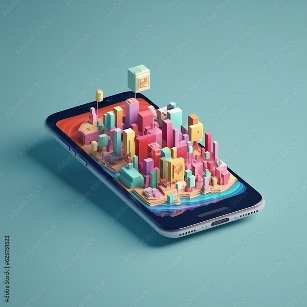 3D illustration of a smartphone shape 3D illustration of a smartphone shape