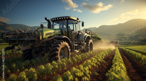 Environmentally Friendly Farming: Tractor Pesticide Application