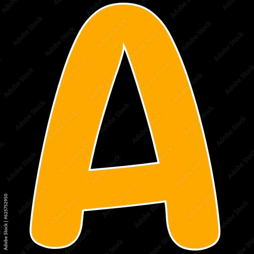 yellow letter a