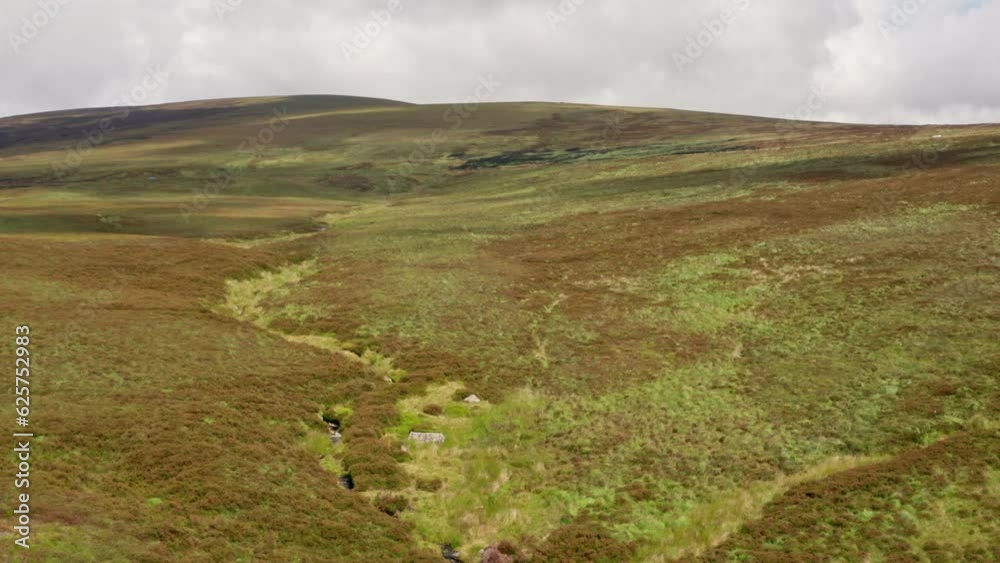 Aerial Shot of Mountains in Wicklow Mountains National Park in Ireland. 4K Drone Aerial Shot of Mountains in Wicklow Mountains National Park in Ireland. 4K Drone