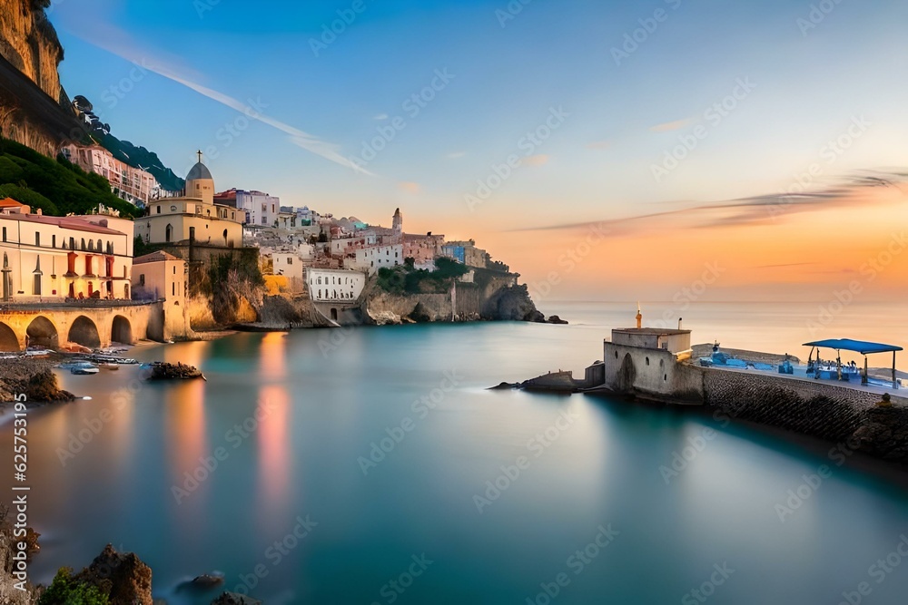 Obraz premium sunset country Generated AI