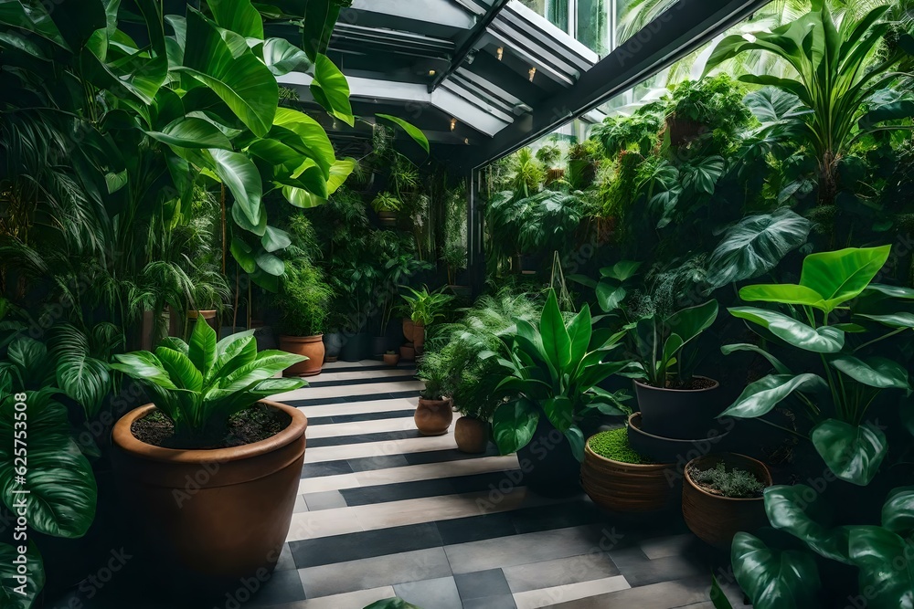 beautiful indoor green plants generated by AI tool