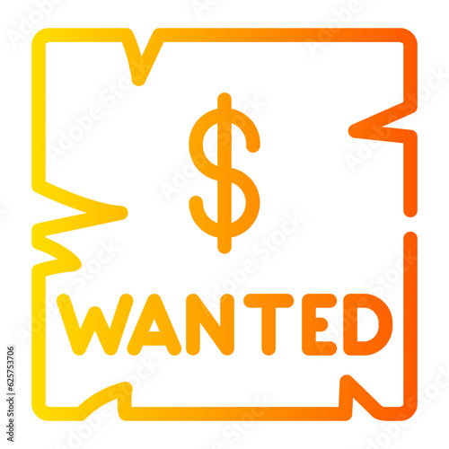 wanted Line Gradient Icon