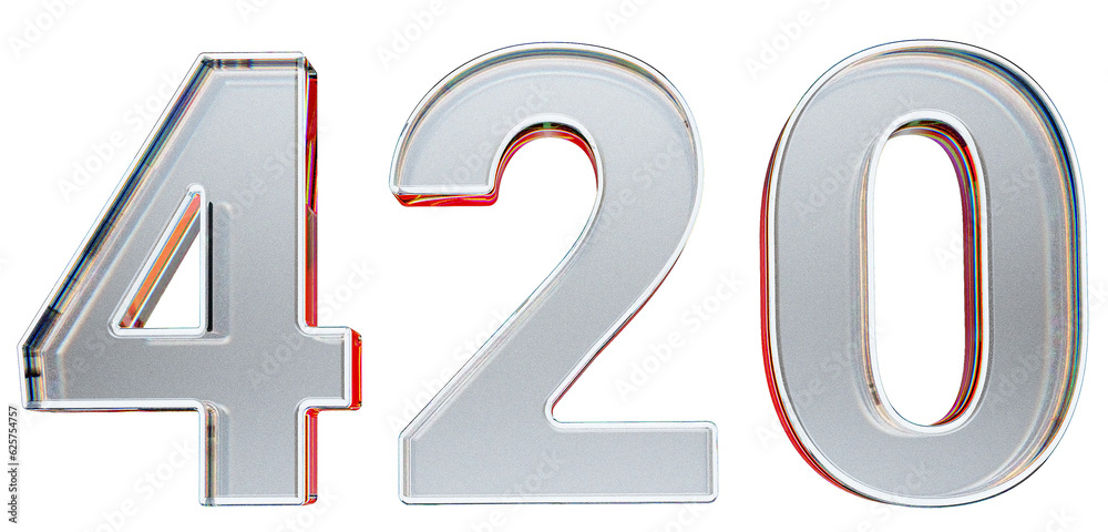 the numbers '420' made of glass, with transperent effect
the numbers '420' made of glass, with transperent effect